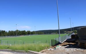 Blick auf den Fussballplatz